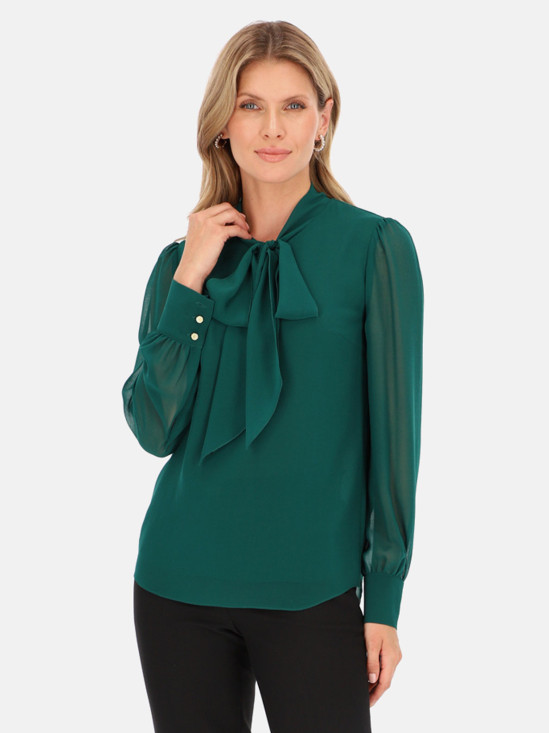  Zielona bluzka damska z szarfą L'AF Pola