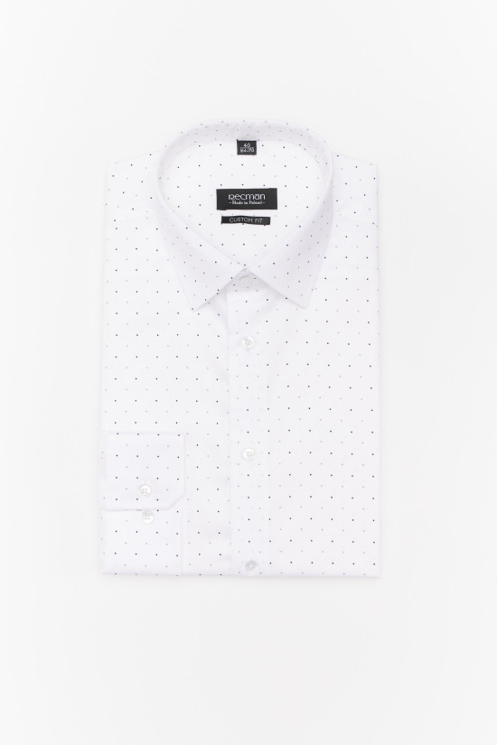  Biała koszula w drobny wzór Recman Coline 3089T custom fit