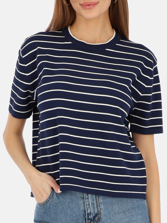  Bluzka dzianinowa granatowa w paski L’AF Noa