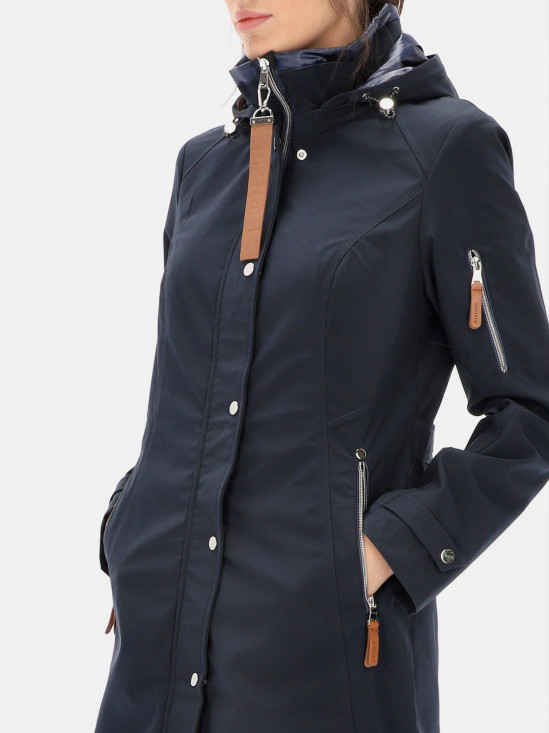  Granatowa kurtka damska z wydłużonym tyłem District BUGGI 570
