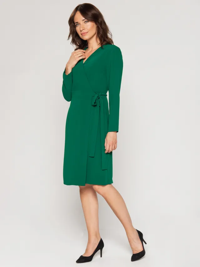 Zielona kopertowa sukienka Bialcon